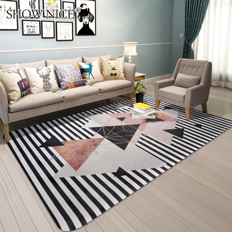Скандинавский геометрический Коврик, современный, для спальни, гостиной, дивана, чайного столика, подушка, кровать, серый, модный, Роскошный Коврик, для прихожей, большой ковер