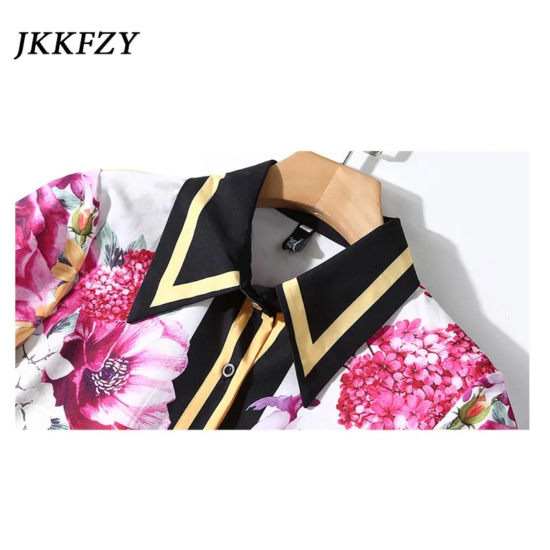 JKKFZY 19 Flower Print Fashion Shirts Women Elegant Sweet Blouses Lady Office High Quality Blusas blusse New Femme Tops Clothes JKKFZY 19 Flower Print Fashion Shirts Women Elegant Sweet Blouses Lady Office High Quality Blusas blusse New Femme Tops Clothes
