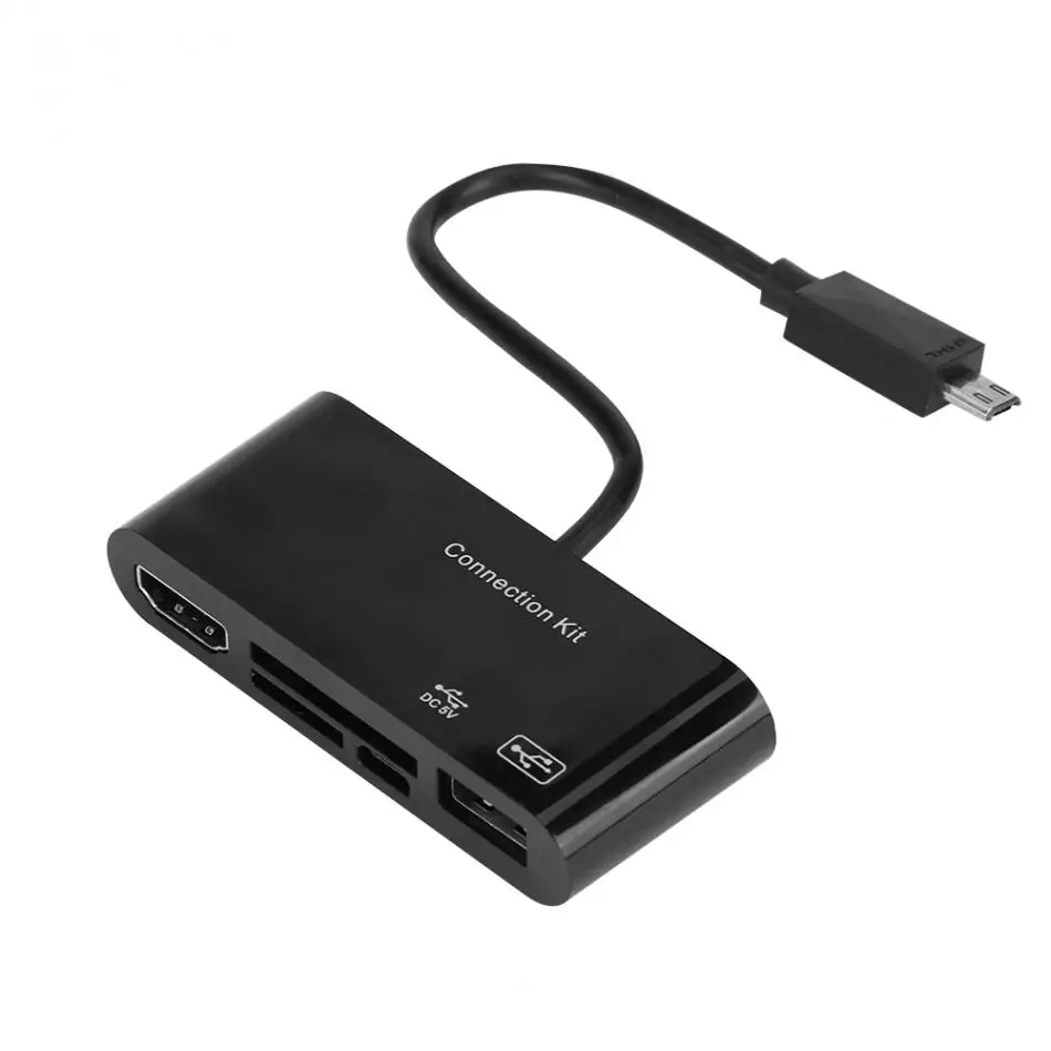 Микро USB к HDMI конвертер адаптер с OTG кард-ридер видео конвертер USB кабели для samsung galaxy S3/S4/S5/Note 2/Note 3