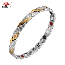 Moocare женский браслет на запястье серебро розовое золото магнитный браслет здоровье для женщин браслет из нержавеющей стали цепь