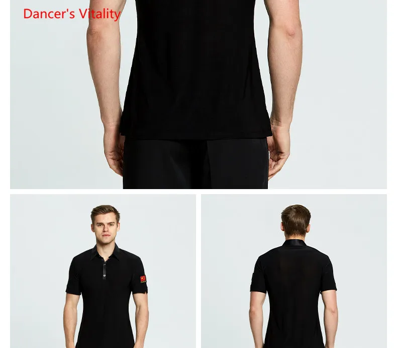 Men's Ballroom Dance Tops 2018 New Style Adult Men's Waltz Cha Cha Rumba Latin Dance Shirt Ballroom Stage Dancing Clothing male dancewear