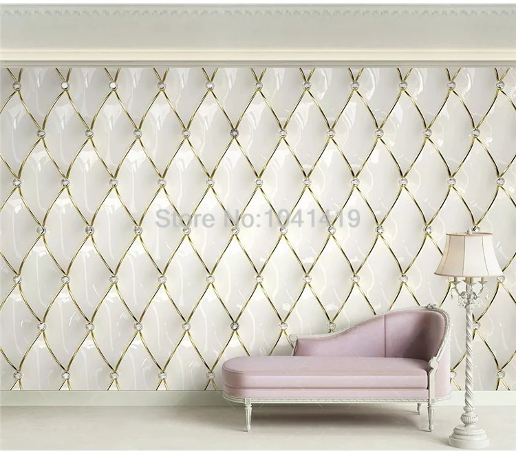 Пользовательские фото обои европейский стиль роскошный 3D стерео Золотой Кристалл Ромб Сращивание фрески гостиная спальня Papel де Parede 3D