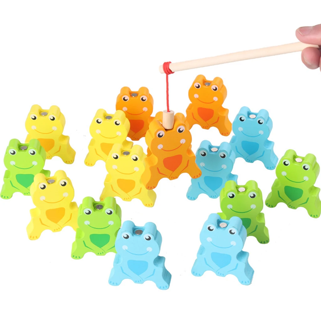 Wooden Stacking Games Frog Interlock Toys Balancing Blocks Games Toddler Educational Toys for 3 4 5 6 Years Old Kids