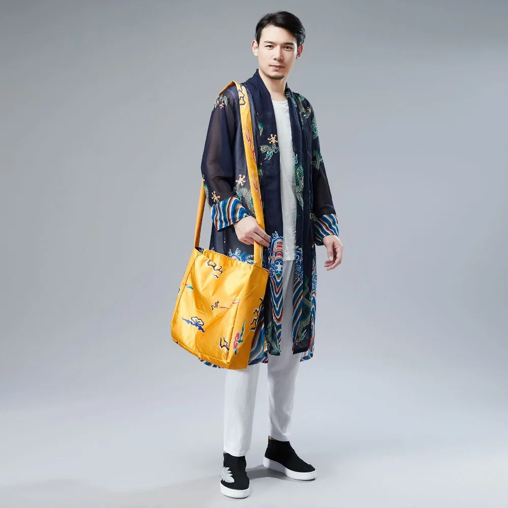 LZJN 2019 Japanese Kimono Cardigan Men Dragon Pattern Print Long Kimono Cardigan Men Thin Mens Kimono Cardigan Jacket Coat  (33)