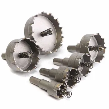

1 Set 6pcs Drill Bit Hole Saw Carbide Tip TCT 22 - 65mm Carbide Alloy Steel Drill Bit Set Glass Ceramics Marble Drill Bits Tool