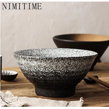 

NIMITIME Japanese Hanfeng Creative Hand Ceramic Restaurant Home Soup Bowl Big Bowl
