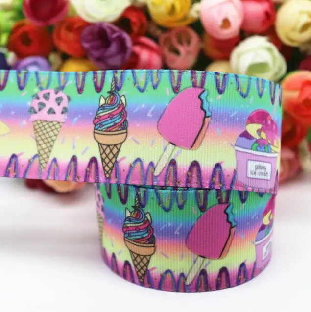 10 ярдов Grosgrain лента мороженое печатная лента 1," 38 мм пробки для бутылок DIY ремесла аксессуары ручной работы M19041301 - Цвет: 1