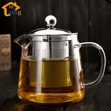 Hitzebeständigem Glas Teekanne Blume Tee-Set Pu’er Wasserkocher Kaffee Teekanne Drinkware Set Edelstahl Sieb Büro 500 ml-950 ml