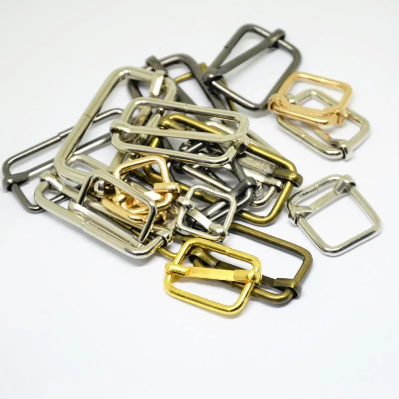 

30pcs Metal Slides Tri-glides Adjuster Wire-formed Roller Pin Buckles For Webbing Strap 3/8''1/2''5/8''3/4''1''1-1/4''1-1/2''