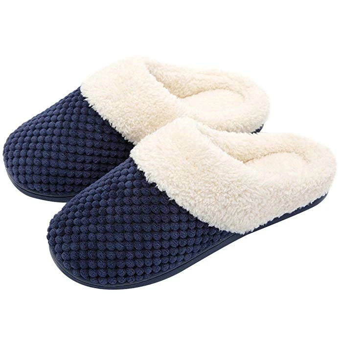 MENS SLIP ON MULE FLEECE LINNING COMFORT WARM WINTER INDOOR SLIPPERS SHOES SIZE