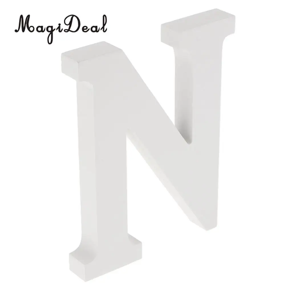 Wooden Alphabet DIY Block Words Sign Hanging Decor Letter for Home Bedroom Office Wedding Party Decor White