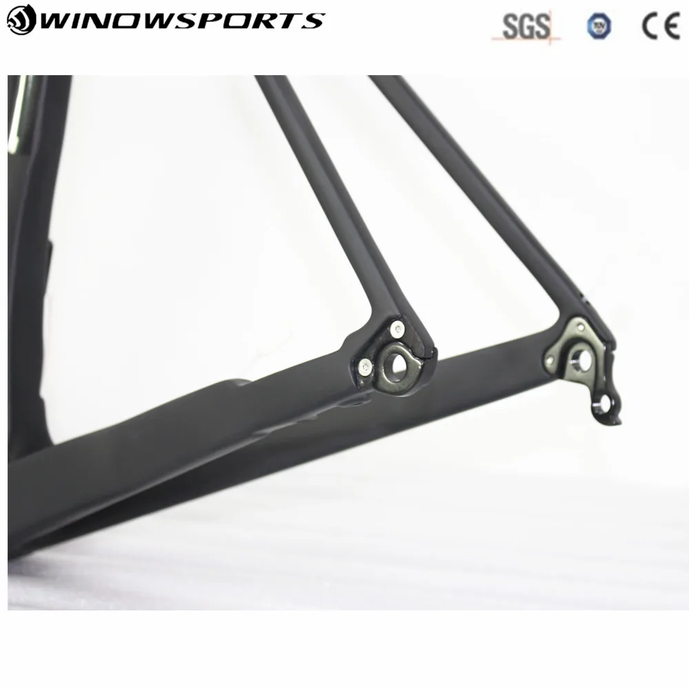 Cheap 2018 Winow Disc Carbon racing road bike frame matte/glossy carbon road frame thru axle 142mmX12mm road bike frame 8