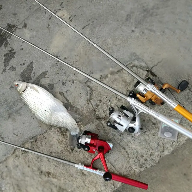 

Mini Portable Aluminum Saltwater Baitcasting Fishing Rod Pole Reel Pocket Pen