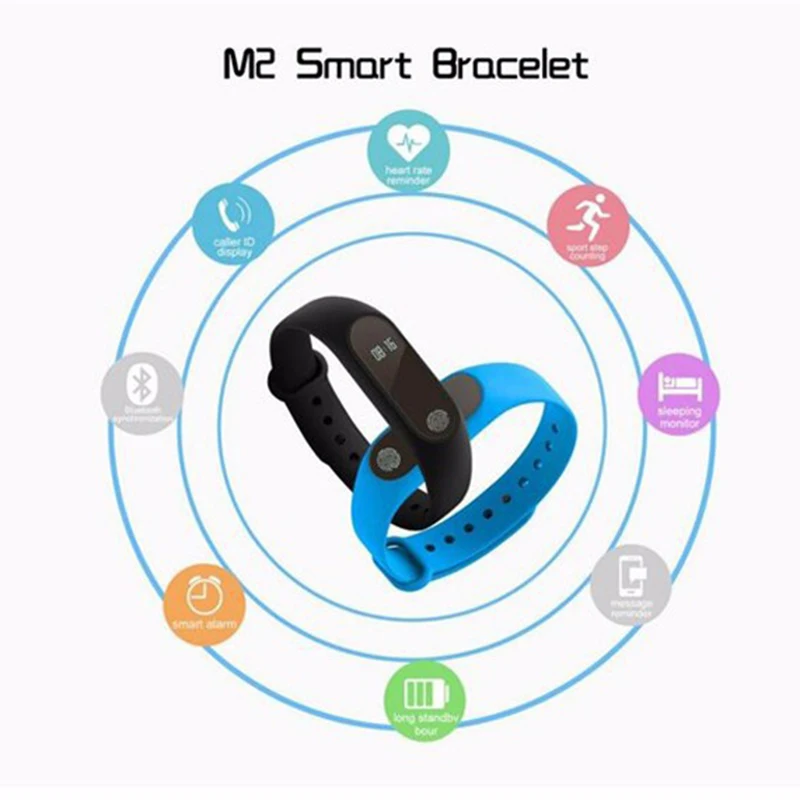 

M2 Smart Wristband Bluetooth Synchronous Motion Meter Step Sleep Monitoring Call Reminder Smart Bracelet Smart Watch