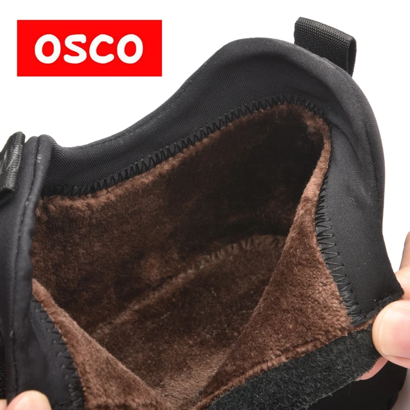 Мужские теплые кроссовки OSCO черные повседневные из натуральной кожи на шнуровке