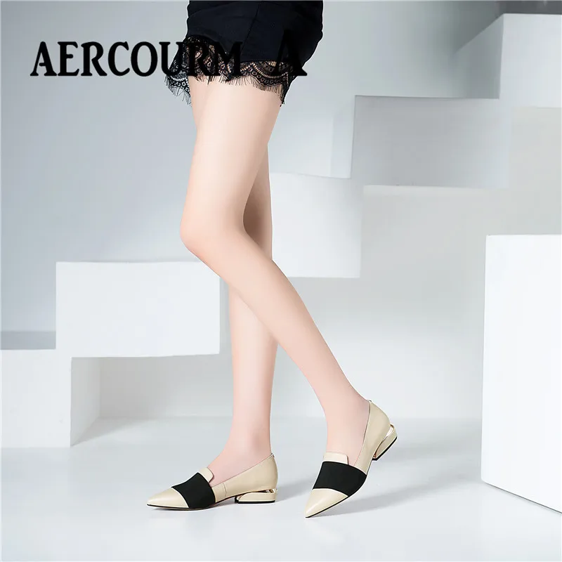 Aercourm A/; женская обувь из натуральной кожи; женская обувь на низком каблуке; черные туфли на каблуке; пикантная женская обувь для офиса и вечеринки; большие размеры 34-43