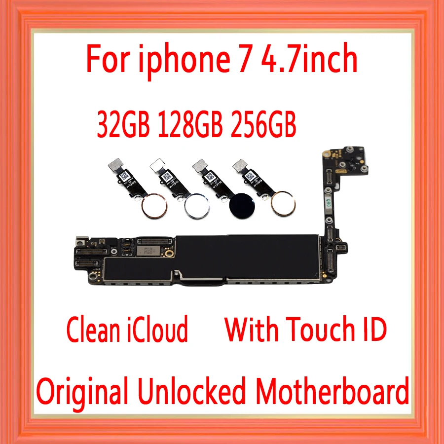 Материнская плата 32 ГБ/128 ГБ/256 ГБ для iphone 7 без Touch ID/с ID 100% оригинальная
