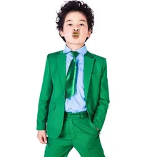 Высокое качество Элегантный почетный с лацканами малыш Смокинги для женихов мальчика шерстяная зеленый цвет регулярные специальные свадебные Наряды для мальчиков BA003