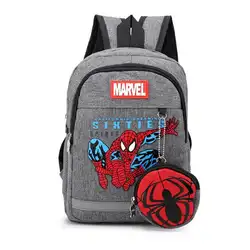 Милый рюкзак Человека-паука для мальчиков, школьные сумки на молнии, детская школьная сумка Капитана Америки, детский Ранец, школьная сумка