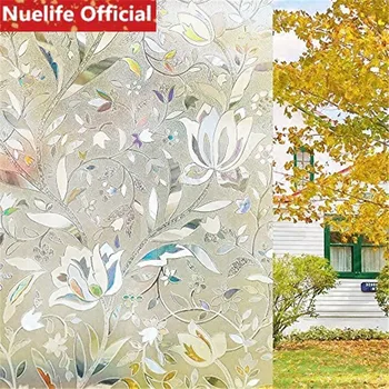 

45x200cm Tulip pattern electrostatic glass film sitting room bedroom bathroom balcony office Windows and doors glass film