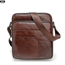 Première couche de cuir de vache hommes bandoulière sacs vintage petit en cuir véritable hommes messenger sacs casual hommes d’épaule sac D’ordinateur Portable