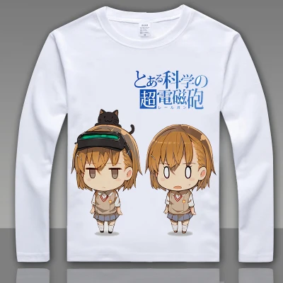 Модная футболка Toaru Kagaku no Railgun Misaka Mikoto для косплея, футболка с длинным рукавом, аниме топы футболки для мужчин и женщин, футболка L004 - Цвет: 12