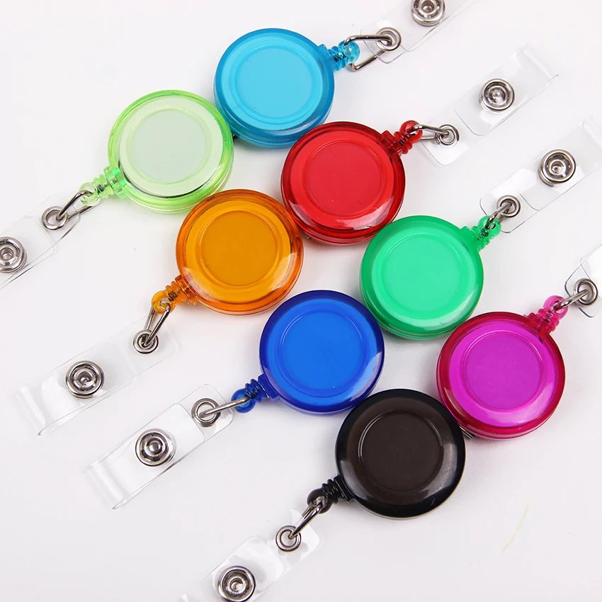 1PC 13 Colors Retractable Anti Lost Clip Buckle Security Card Badge Holder Reels Ski Pass ID