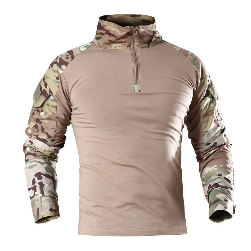 FENG Tactical Military Combat T-Shirt für Herren Langarm Slim Fit Camo Shirt Militäruniform Airsoft Zubehör Jagd Wandern FENG Tactical Military Combat T-Shirt für Herren Langarm Slim Fit Camo Shirt Militäruniform Airsoft Zubehör Jagd Wandern