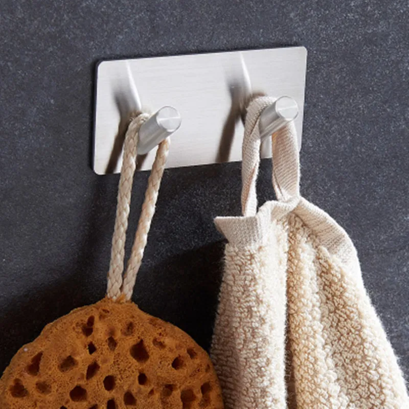 Buy LIYIMENG Stainless Steel Hooks 3M Sticker Adhesive Wall Door Clothes Coat