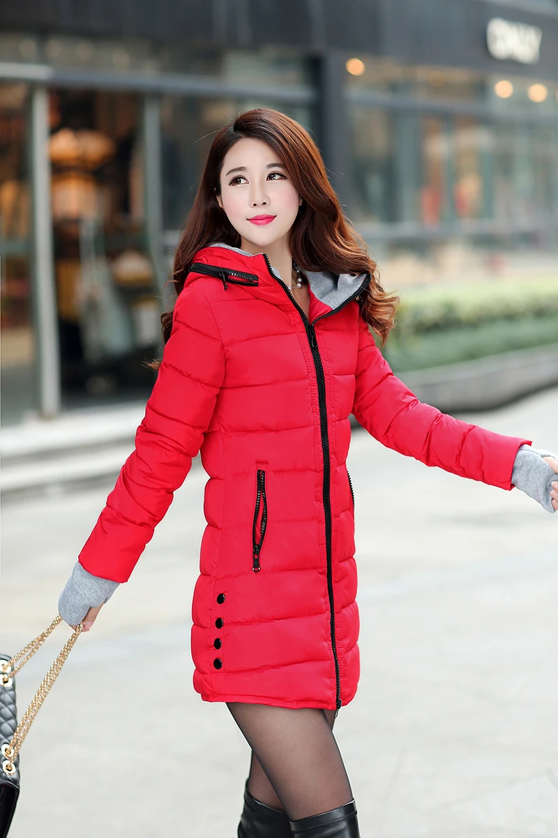 12 Colors Women Plus Size Female Hoodie Hooded Autumn Winter Long Sleeve Down Parka Slim Casual Quilted Chaquetas Jacket Coat