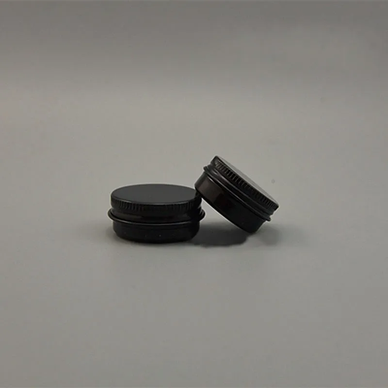 Frasco de Alumínio Creme para os Olhos Preto Vazio Pequeno Lábio Óleo Cosméticos Garrafa Recarregável Batom Viagem Conjunto Loção Lata Recipientes 50 Pçs 10g 15g 4 Garrafas reutilizáveis