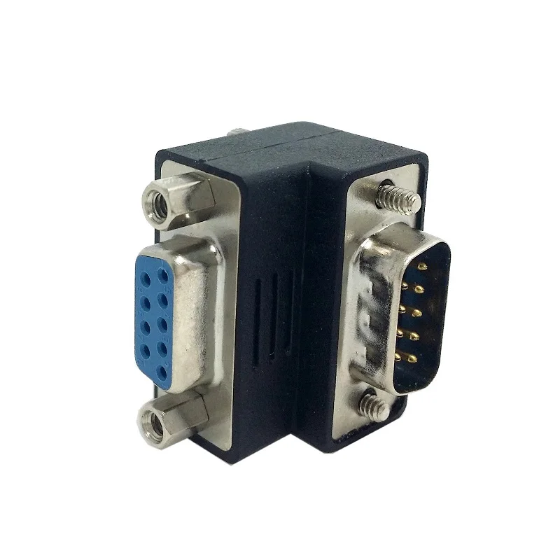 

10Pcs D-SUB 9Pin male to female 90 degree elbow adapter Multi-function computer adapter elbow converter plug 9-pin serial plug