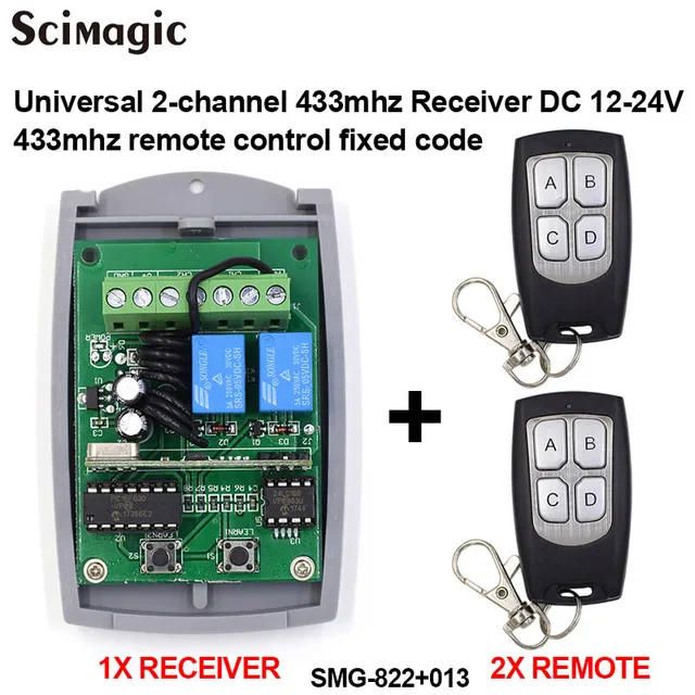 Buy 1 X Universal 433mhz remote control receiver + 2 X