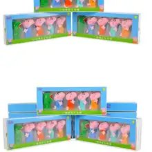 Оригинальная коробка 5 шт./компл. натуральная кожа со Свинкой Пеппой; Палец Кукольный Peppa Джордж мамы, папы и ребенка с принтом динозавра Семейный комплект на день рождения и Рождество для детей