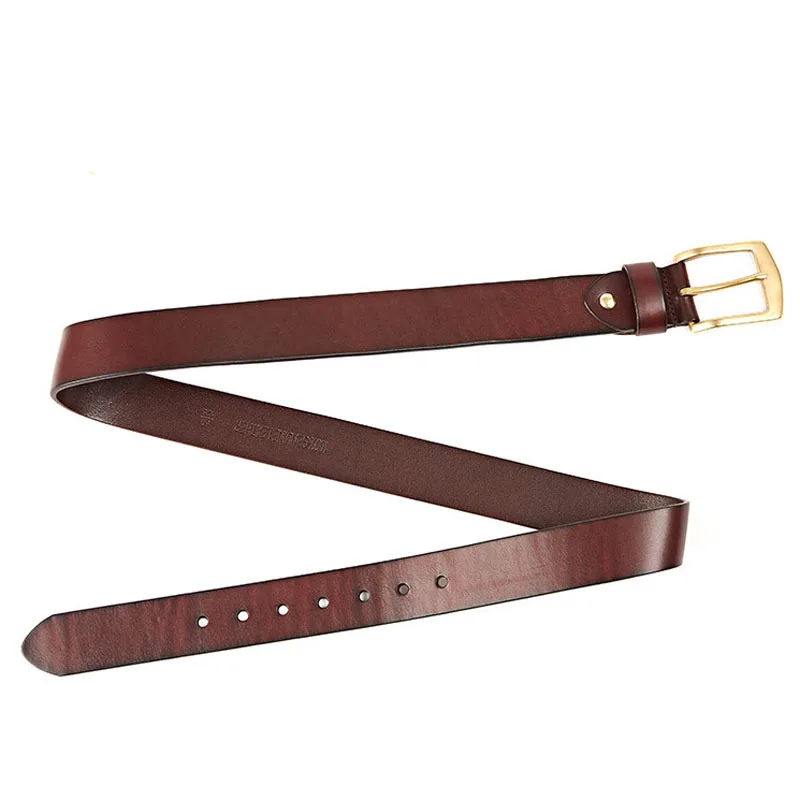 الشتاء الفاخرة والجلود حزام الرجال نوعية جيدة أحزمة جلد طبيعي للرجال الرجال الجينز مشبك حزام البني اللون ثونغ