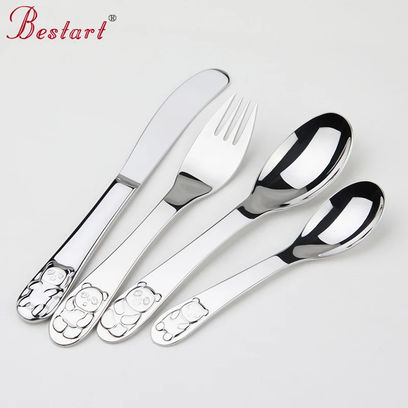 Kids Cutlery Set 18 10 304 Stainless Steel Cartoon Lovely Knife Fork Sets 1lot 4 piece