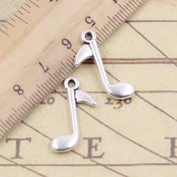 

20pcs Charms Musical Note 23x13mm Tibetan Bronze Silver Color Pendants Antique Jewelry Making DIY Handmade Craft