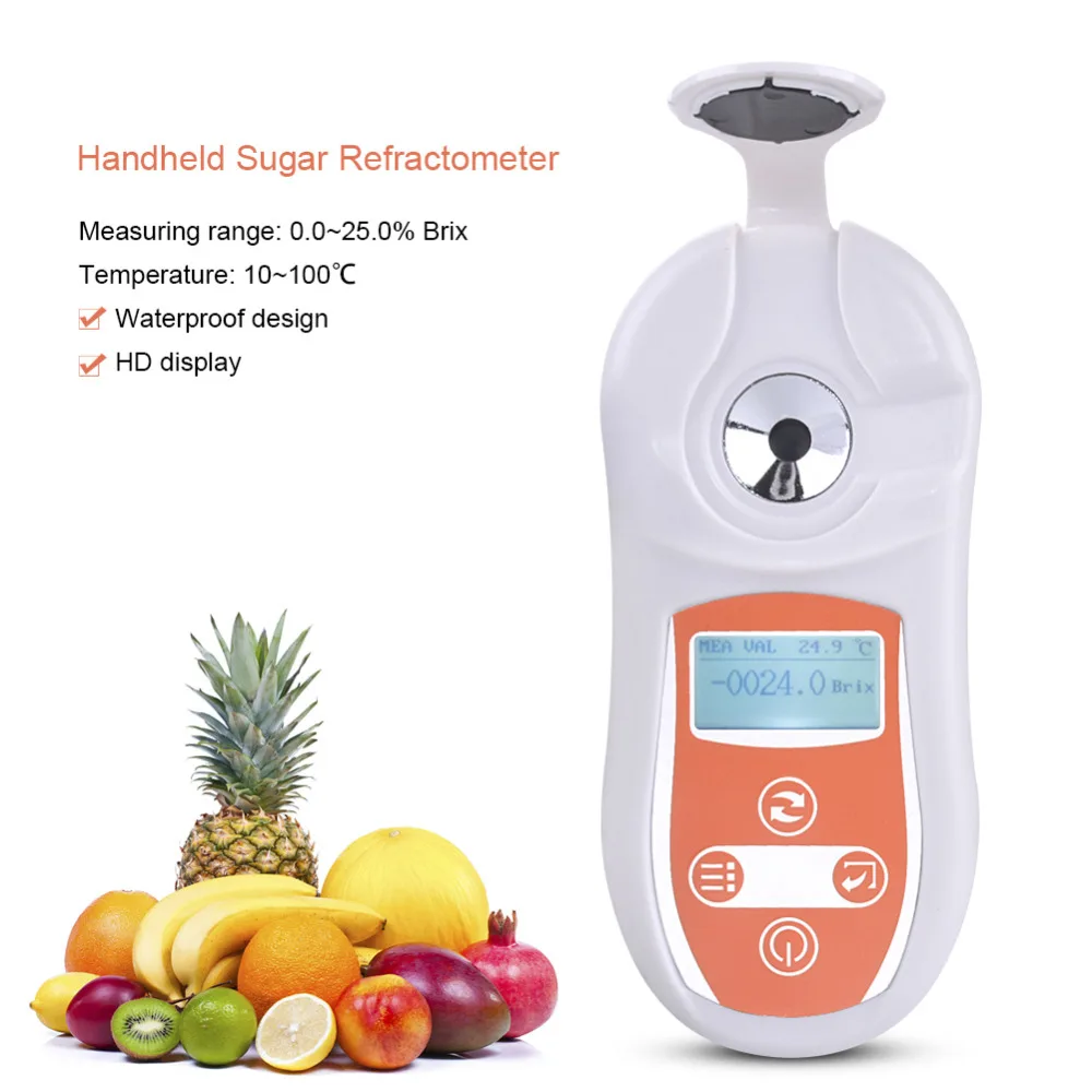 jarabe de arce y otras bebidas azucaradas miel Brix Meter Refractometer Refractometer Concentration Meter Brix Tester 0-90% para medir el contenido de azúcar en frutas 