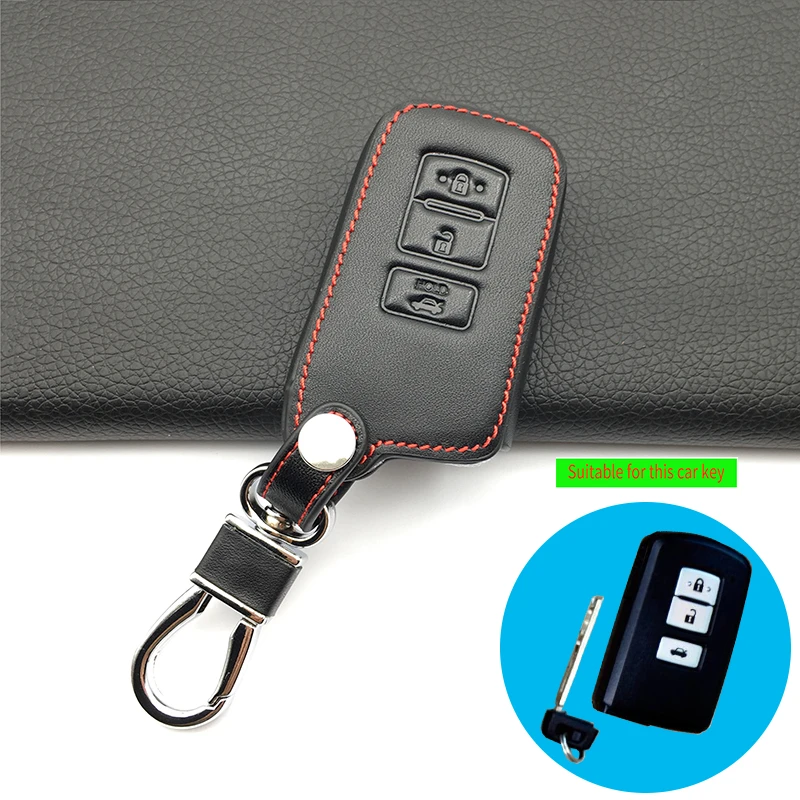  100% leather car key cover key case For Toyota Camry Highlander Corolla Prado REIZ Crown RAV4 Hilux