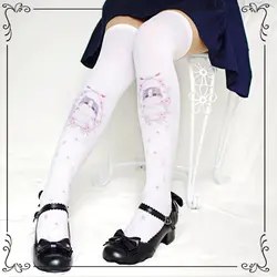 Принцесса сладкий чулки в Стиле Лолита японский сладкий мультфильм чулки с котом прекрасный мягкий очаровательны девушки COS колено чулки