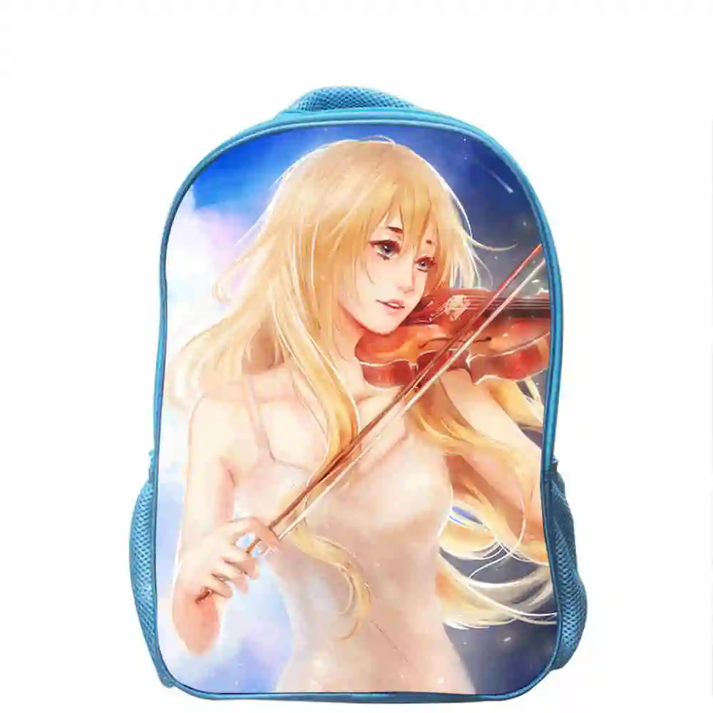 

Kaori Miyazono Violin Backpack Star Wars Animal Japanese Anime Travel School Bags For Toddler Boys Girls Kids Mochila Gift Bolsa