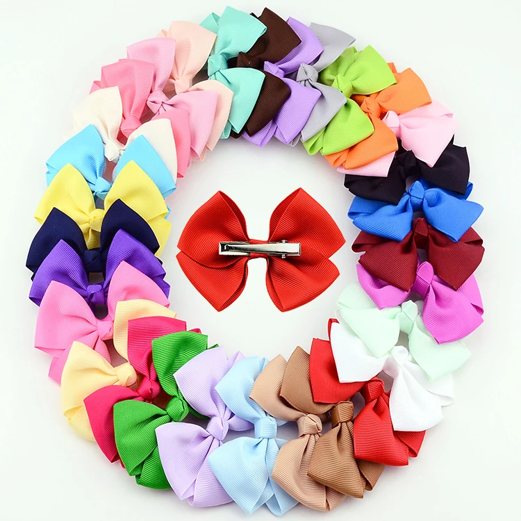 30 Pcs/lot, Grosgrain Ribbon Bow Hair Clip, Lovely Ribbon Bow On