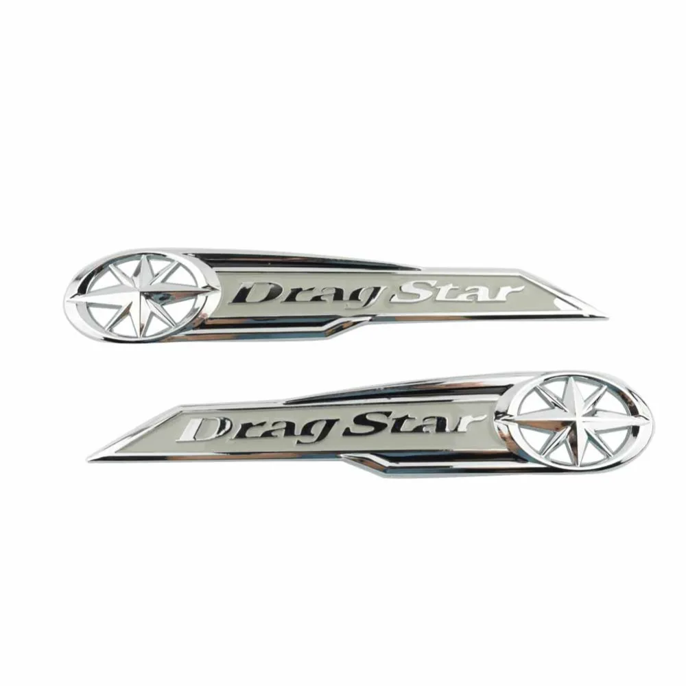 Klasyczny srebrny Dragstar zbiornik paliwa odznaka godło Drag Star naklejki naklejki dla Yamaha Vstar XVS XV 400 650 XV400 XVS400 1100|Kalkomania i naklejki| - AliExpress