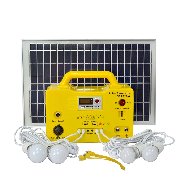 

20W/18V small portable solar home system for home lighting,mobile charging with USB,MP3,multifunctional mobile charge cable