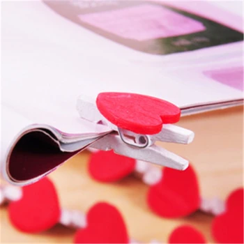 

DL Korean heart love Korean peach wooden clip clip DIY wooden pad Wholesale price office & school stationery Exquisite