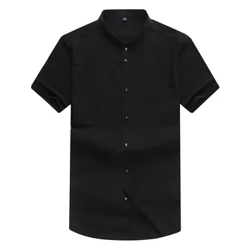

2018 New 100% cotton 10XL 9XL 8XL 6XL 4XL solid Shirt Men Shirts Summer Fashion Chemise Homme Mens Shirts Short Sleeve Shirt