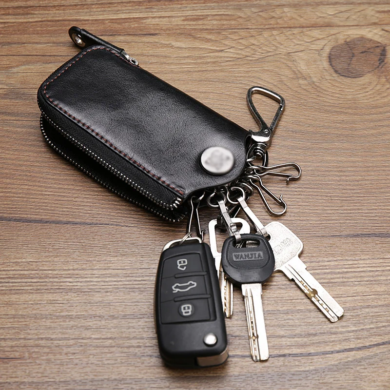 AETOO мужской и женский кожаный ключ на молнии Baotou слой яловой кожи большой емкости автомобильный пульт дистанционного управления карта доступа ключ пакет