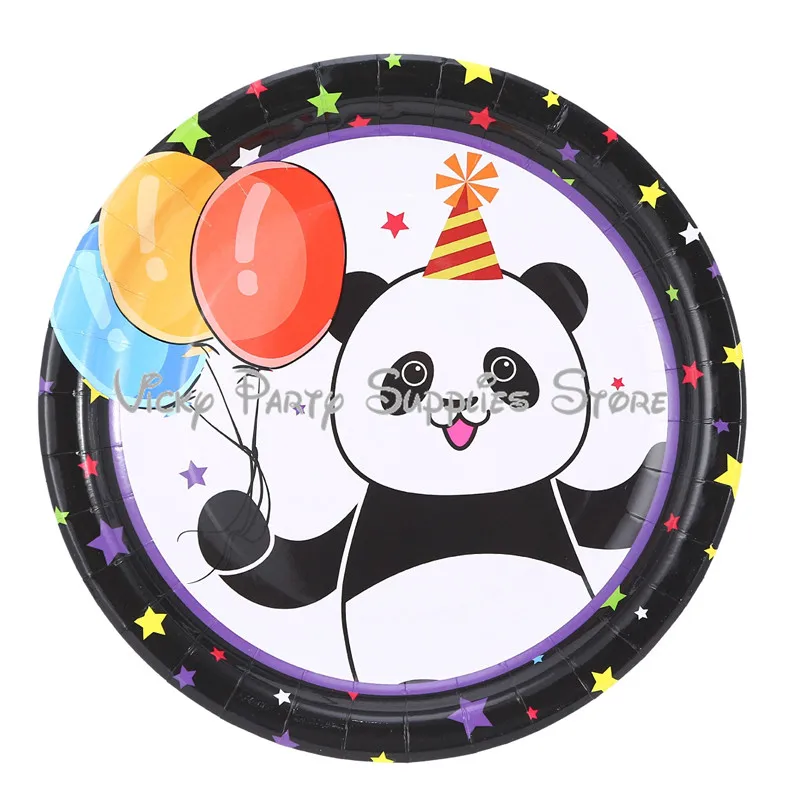 42 шт./лот животное панда из мультфильма одноразовой посуды, комплект с рисунком панды, день рождения, детский душ бумажные тарелки стаканчики вечерние украшения свадебные принадлежности