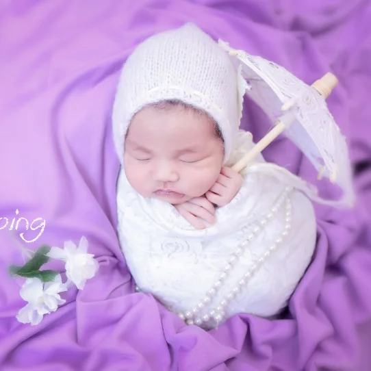 80*45cm Baby Lace Blanket+headwear Newborn Photograph Props Infant Girl Photo Studio Accessories