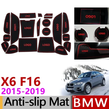 

Anti-Slip Gate Slot Mat Rubber Cup Coaster for BMW X6 F16 2015 2016 2017 2018 2019 X6M M Power Accessories Stickers Car Styling